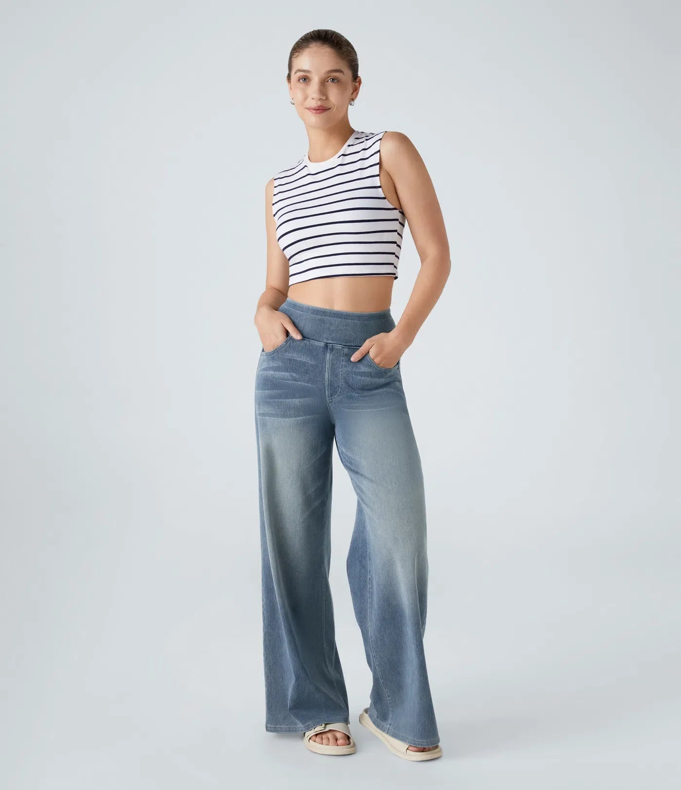 Ariana | Pantalon élastique taille haute