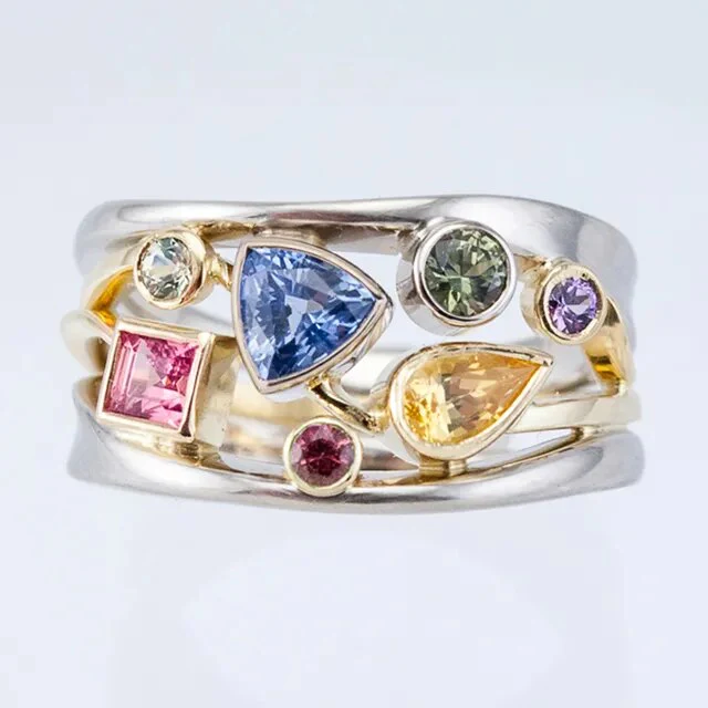 Bague Vintage en Zirconiums Multicolores