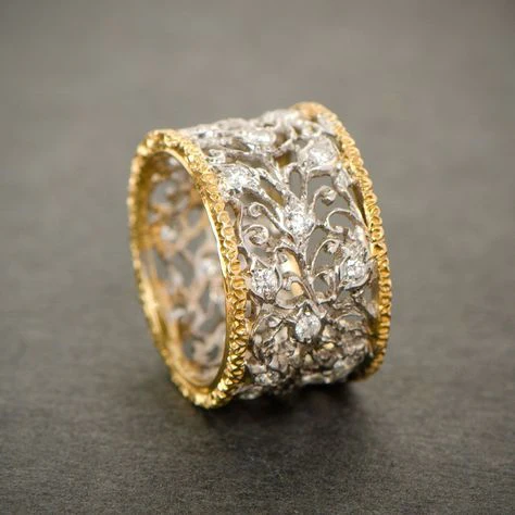 Bague Lierre en Cristal et Or Vintage
