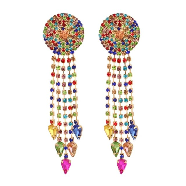 Boucles d'oreilles Mandala Pendantes Multicolores Vintage