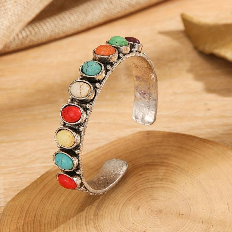 Bracelet Vintage Multicolore en Argent