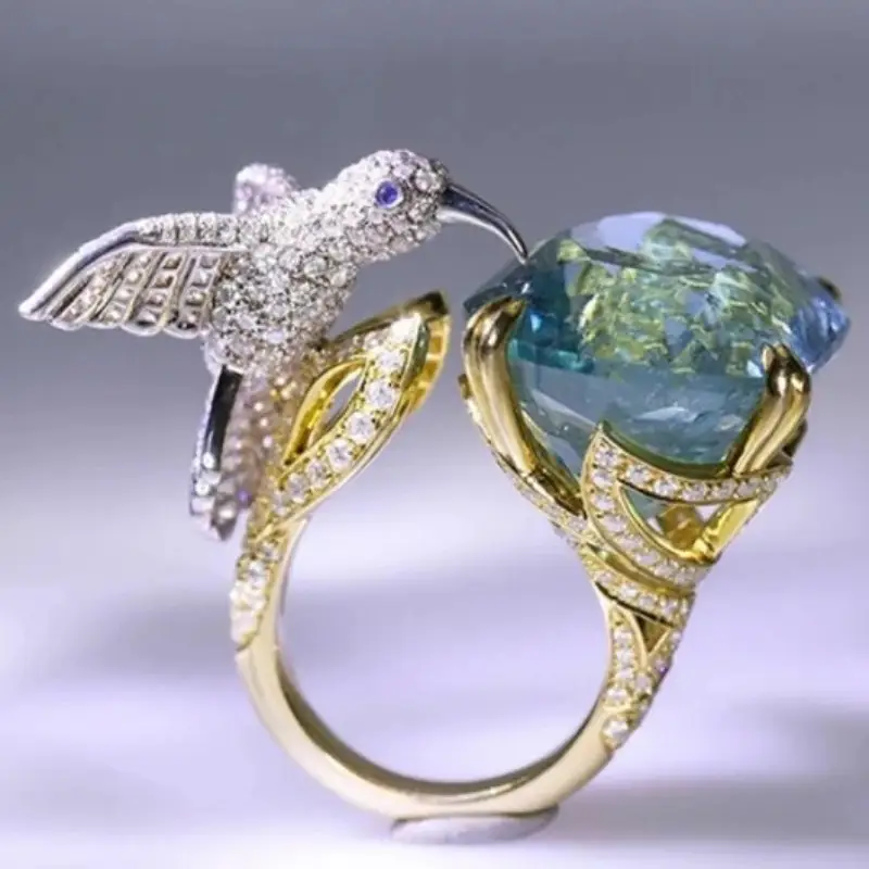 Bague en Zirconia Hummingbird Cristal Bleu