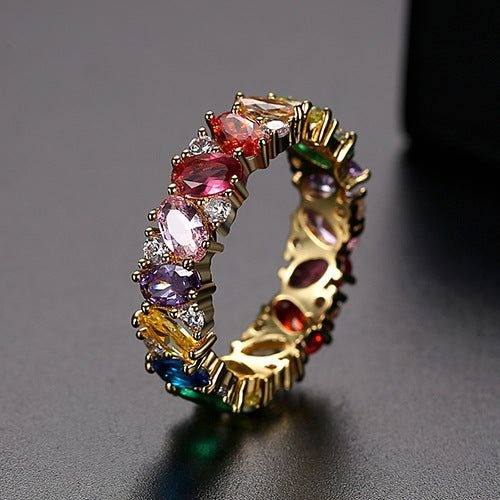 Bague en Zirconia Colorée Vintage