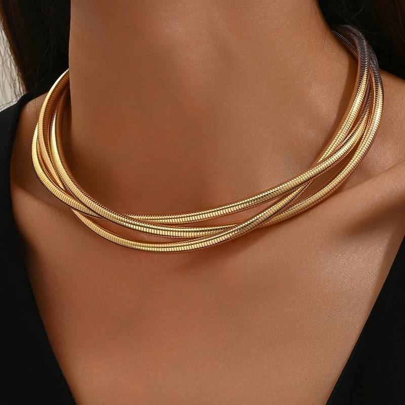 Collier Superposé Doré EXPRESS - Neuf Avec étiquettes - Style Layer