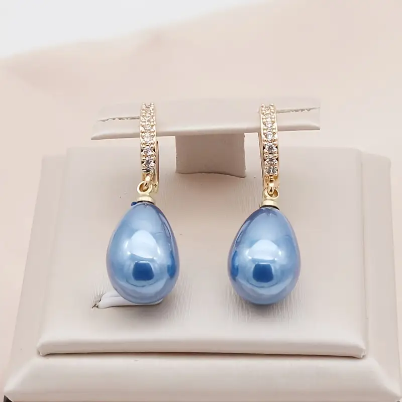 Boucles d'oreilles en perles bleues