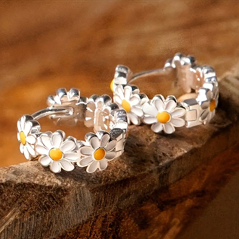 Boucles d'oreilles en forme de marguerite