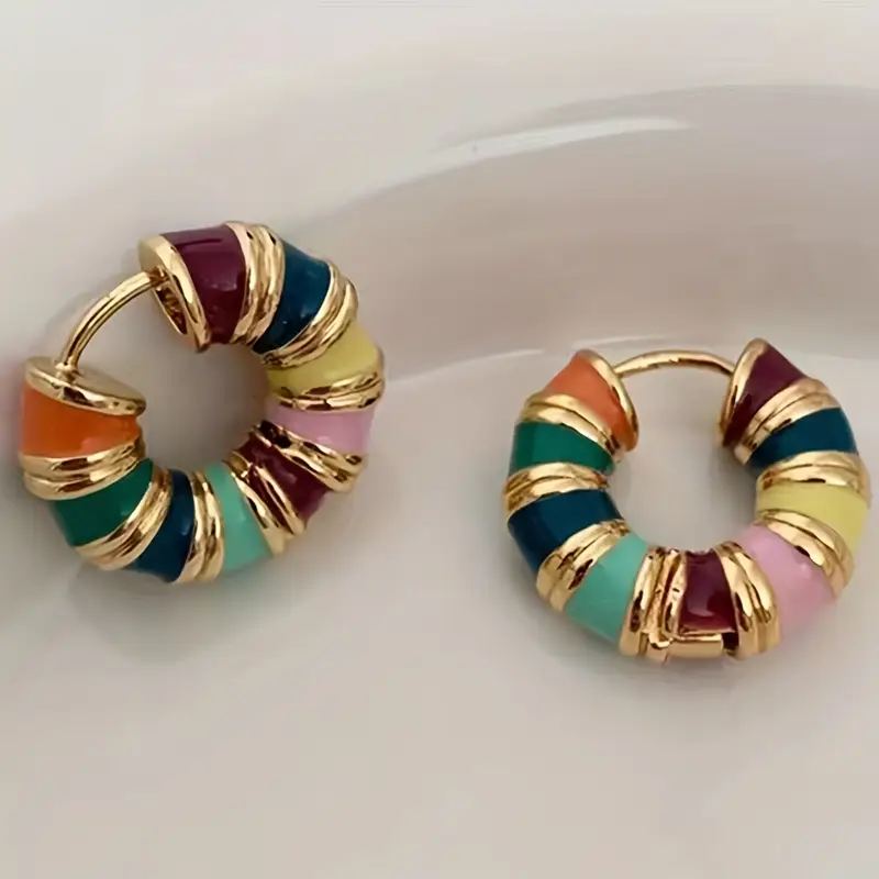 Boucles d'oreilles créoles colorées