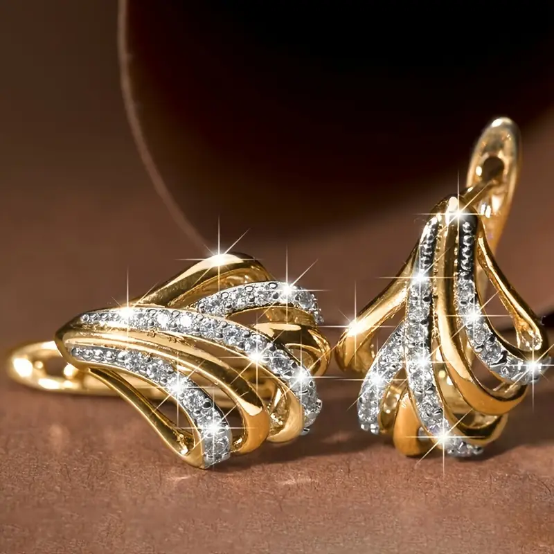 Boucles d'oreilles irrégulières en or brillant élégant