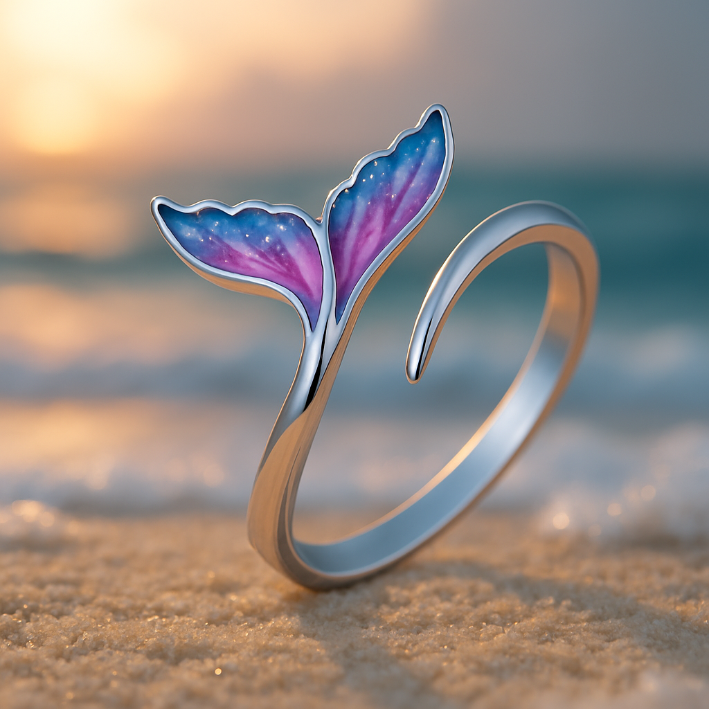 Bague Ajustable Queue de Dauphin Colorée