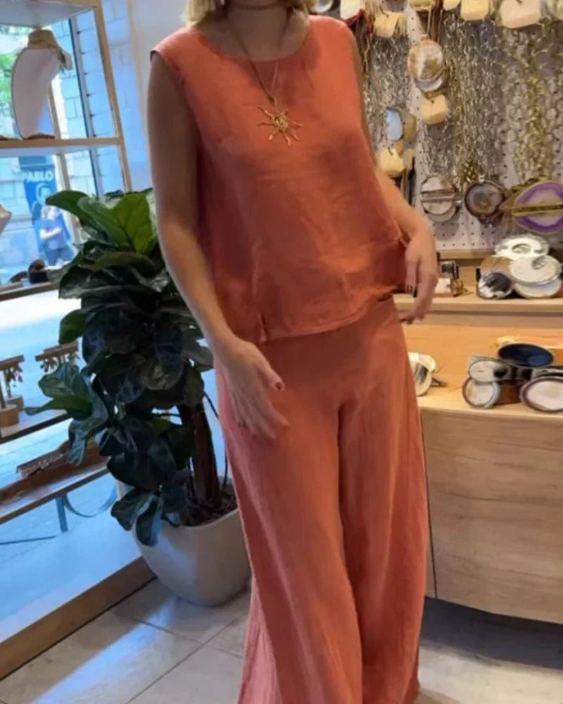 Clara | Décontracté Ensemble Lin